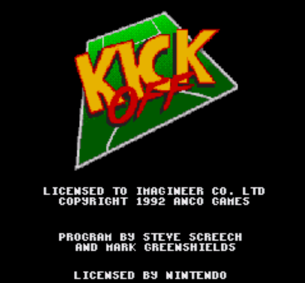 Kick Off Title Screen